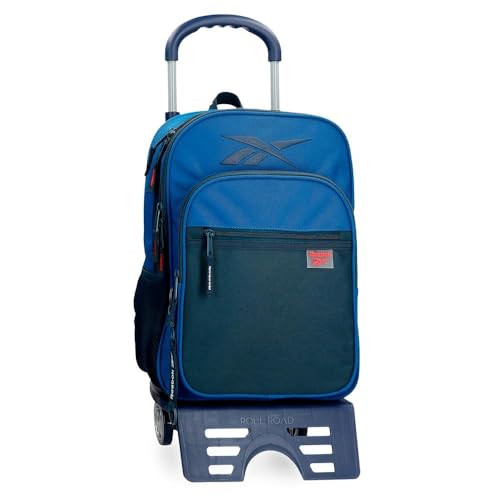 Reebok Atlantic Schulrucksack mit Trolley, Blau, 30 x 40 x 12 cm, Polyester, 14,4 l, blau, Schulrucksack mit Trolley von Reebok