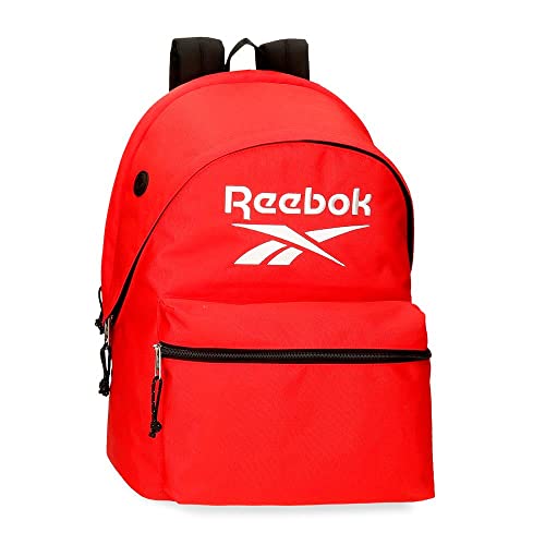 Reebok Boston Laptop-Rucksack mit zwei Fächern, 15,6 Zoll, Rot, 31 x 44 x 17,5 cm, Polyester, 23,87 l von Reebok