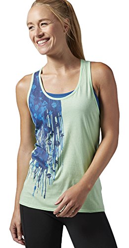 Reebok Damen Ärmelloses Shirt Dripping Fitness Icons Fashion Tank, Seafoam Green, M von Reebok