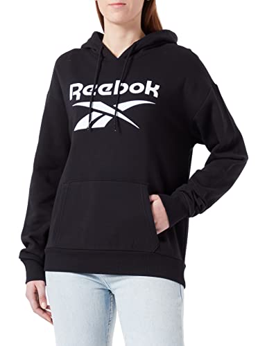 Reebok Damen Big Logo Fleece Hooded Track Top, Schwarz, M, Schwarz, 38 von Reebok
