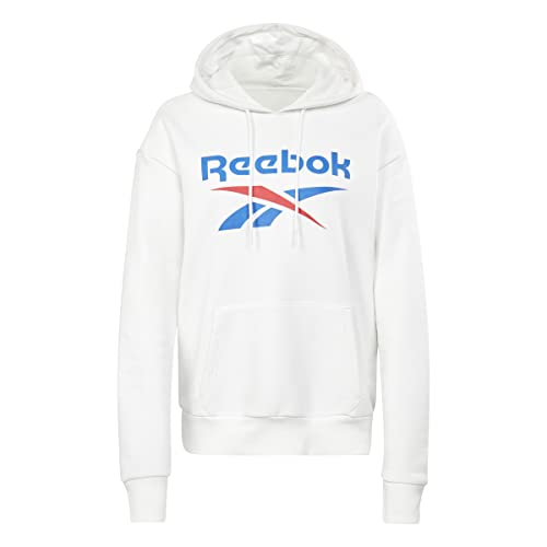 Reebok Damen Big Logo Fleece Hooded Track Top, Weiß, L, weiß, 42 von Reebok