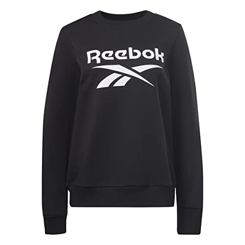 Reebok Damen Big Logo Fleece Crew Sweatshirt, Schwarz, XL, Schwarz, 46 von Reebok
