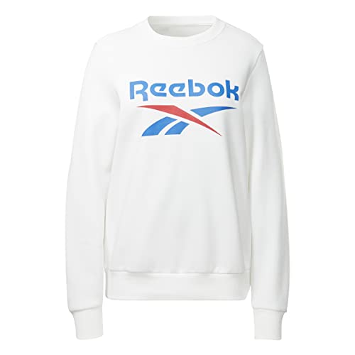 Reebok Damen Big Logo Fleece Crew Sweatshirt, Weiß, L, weiß, 42 von Reebok