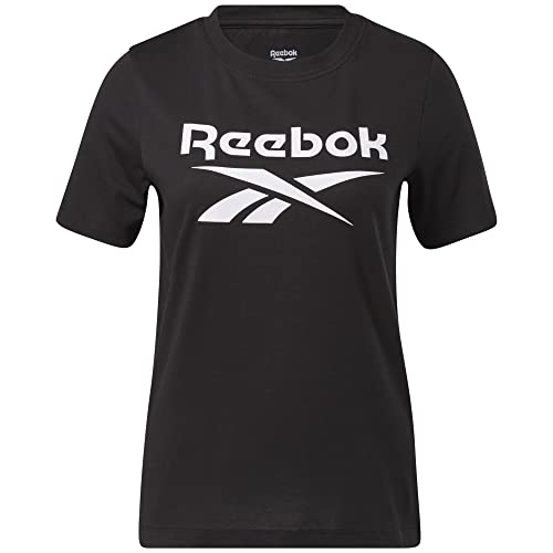 Reebok Damen Großes Identitäts-Logo T-Shirt, Schwarz, S von Reebok
