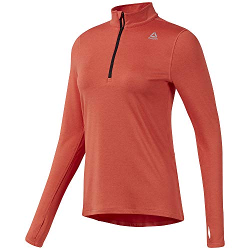 Reebok Damen Re 1/4 Zip Sweatshirt, Rosa, S von Reebok