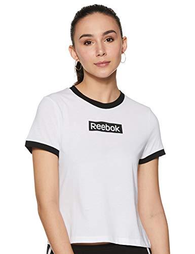 Reebok Damen-T-Shirt, Motiv: Tee, mit Logo, schlankes T-Shirt von Reebok