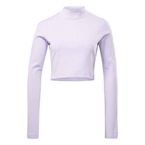 Reebok Damen Yoga Rib Langarm T-Shirt, Lila, L/S, violett, XS von Reebok