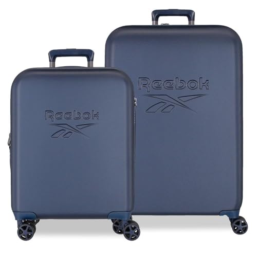 Reebok Franklin Kofferset, blau, 55/70 cm, ABS-Kunststoff, Verschluss TSA 109L, 6,98 kg, 4 Doppelräder, Handgepäck, von Joumma Bags, blau, Koffer Set von Reebok