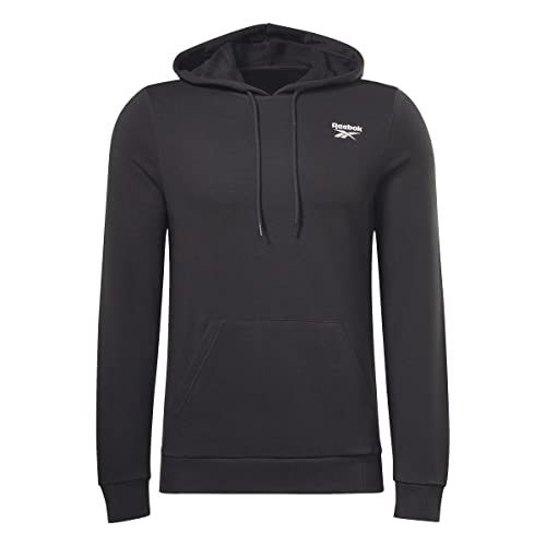 Reebok Herren Kapuzenpullover mit Logo auf der linken Brust, Schwarz, 2XL, Schwarz, XXL von Reebok