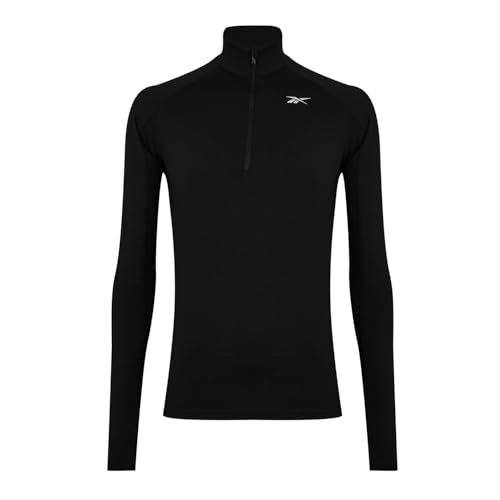 Reebok Herren Running Quarter Zip Tops Schwarz S von Reebok