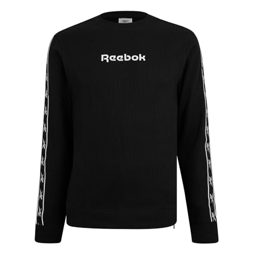 Reebok Herren Vector Tape Crew Sweatshirt, Schwarz, XL, Schwarz, XL von Reebok