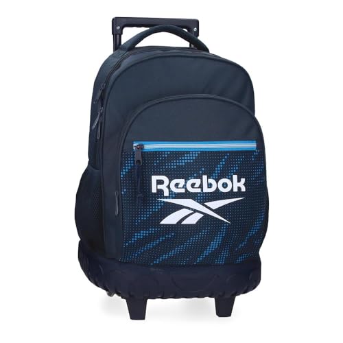 Reebok Jhon Rucksack, kompakt, 2 Räder, Blau, 32 x 43 x 21 cm, Polyester, 28,9 l, von Joumma Bags, blau, Kompakter Rucksack mit 2 Rädern von Reebok