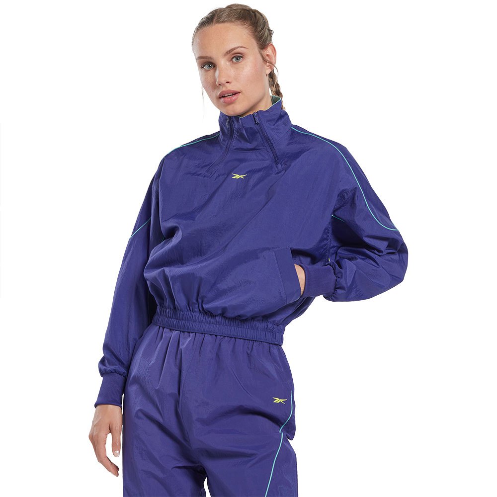 Reebok Les Mills® Woven Cover-up Sweatshirt Blau S Frau von Reebok