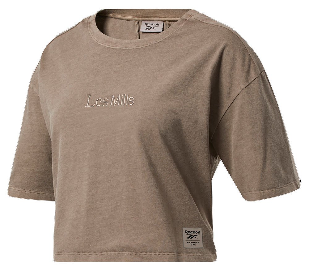 Reebok Les Mills Crop Nat Dye Short Sleeve T-shirt Grau L Frau von Reebok