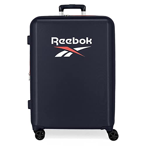 Reebok Roxbury Koffer, mittelgroß, Blau, 48 x 70 x 26 cm, fester ABS-Kunststoff, integrierter TSA-Verschluss, 81 l, 2,5 kg, 4 Doppelrollen, blau, Maleta mediana, Mittelgroßer Koffer von Reebok