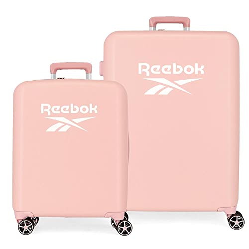 Reebok Roxbury Koffer-Set, Rosa, 55/70 cm, robust, ABS-Kunststoff, integrierter TSA-Verschluss, 119,4 l, 6 kg, 4 Doppelrollen, Handgepäck, Rosa, Set de maletas, kofferset von Reebok