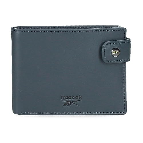 Reebok Switch Horizontale Geldbörse mit Klickverschluss, Blau, 11 x 8,5 x 1 cm, Leder, blau, Talla única, Horizontale Brieftasche mit Klickverschluss von Reebok