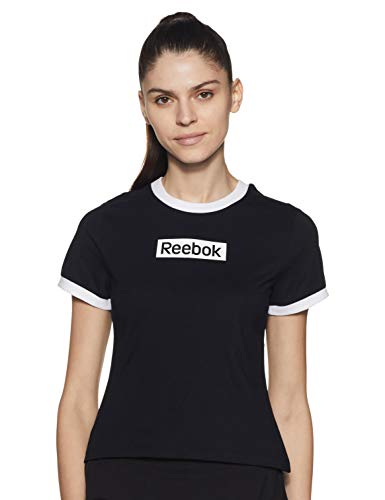 Reebok Te Linear Logo Slim Tee T-Shirt Damen L Schwarz von Reebok
