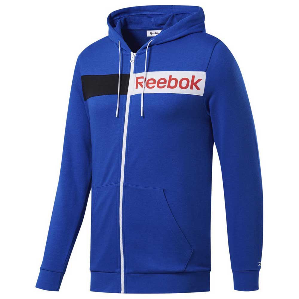 Reebok Training Essentials Linear Logo Full Zip Sweatshirt Blau S Mann von Reebok