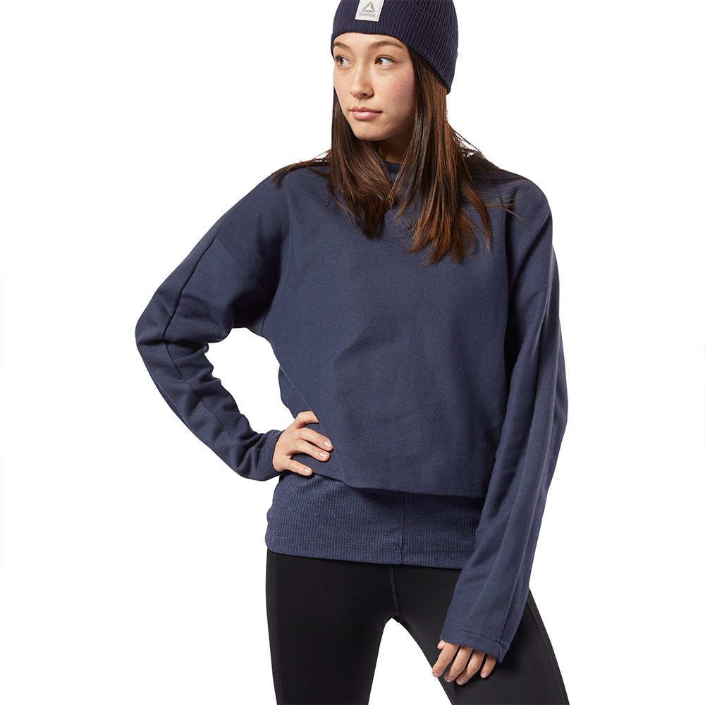 Reebok Training Essentials Twill Cowl Sweatshirt Blau XS Frau von Reebok