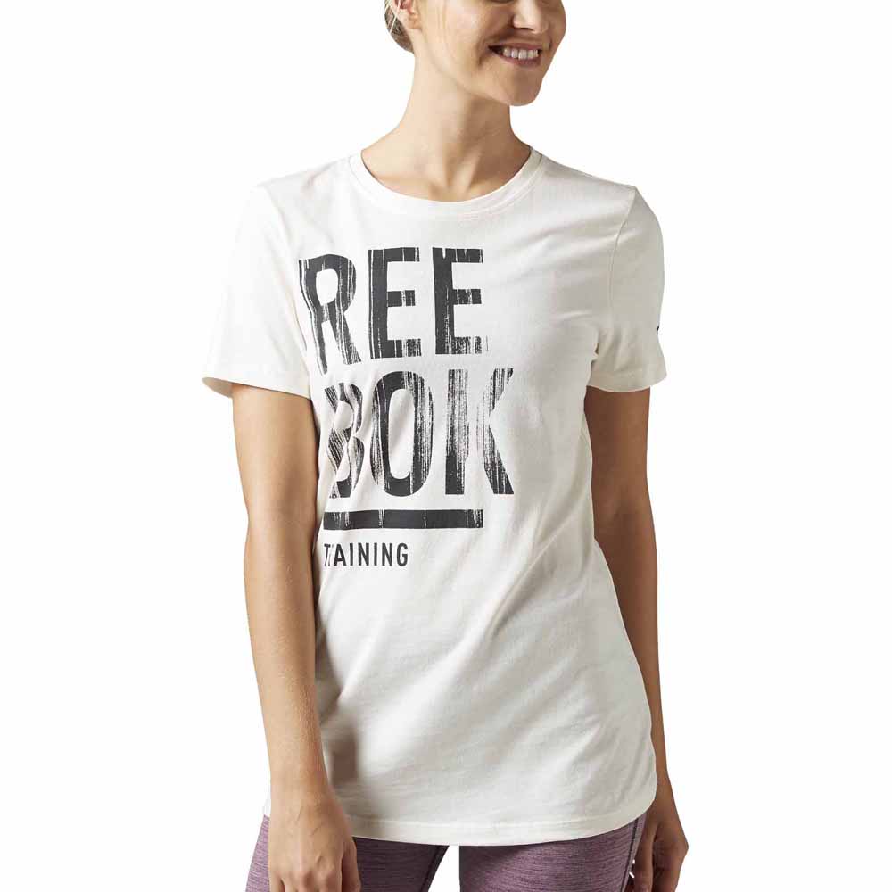 Reebok Training Split Short Sleeve T-shirt Weiß S Frau von Reebok