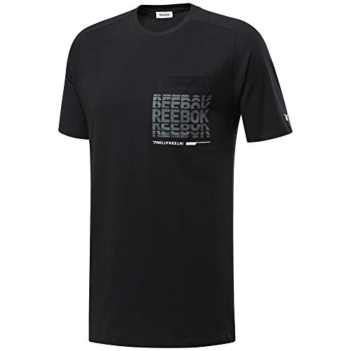 Reebok Ts Graphic Pocket Tee T-Shirt, Herren L Schwarz von Reebok