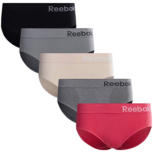 Reebok Womens Seamless Hipster Panties 5-Pack (Medium, Black/Nude/Hot Pink/Rose Pink/Grey)' von Reebok