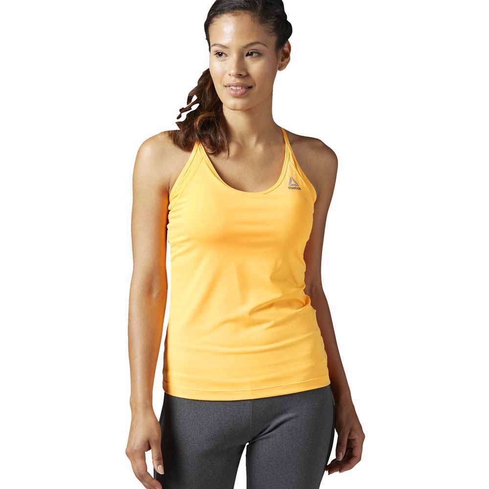 Reebok Workout Ready Tri Back Sleeveless T-shirt Orange XL Frau von Reebok