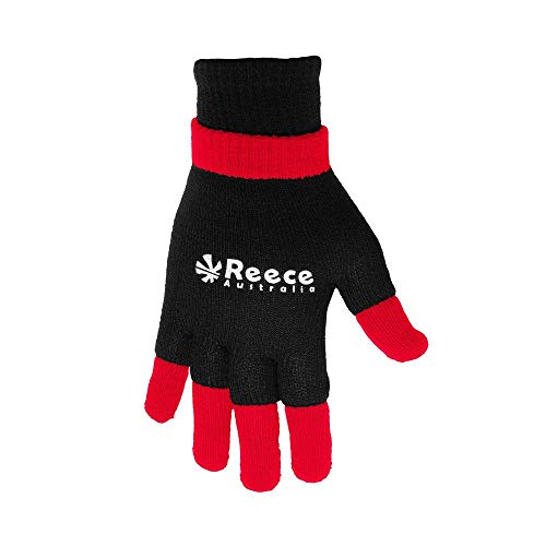 Reece Knitted Ultra Feldhandschuh 2 in 1 Hockey schwarz-rot rot-schwarz, Junior von Reece Australia