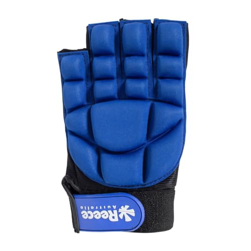 Reece Hockey Handschuh - Komfort halbe Fingerhandschuh - Silikonstollen für Einen Besseren Griffe und Vollständigen Schutz - Linkshandschuh - Hockey Handschuhe Kinder - Blau - Größe M von Reece