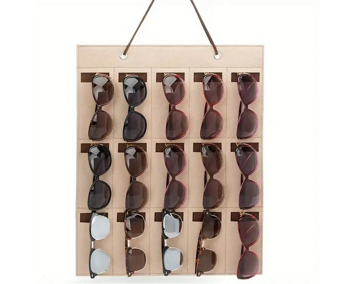 RefinedFlare Aufbewahrungsbox Sonnenbrillen-Aufbewahrungs-Organizer (Wandmontierte Filz-Brillen-Aufbewahrungstasche) von RefinedFlare