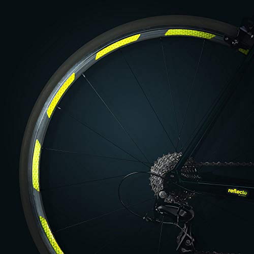 reflecto Reflektoren-Aufkleber für Fahrradfelgen - 24 Streifen im Set - optimal für 27,5 bis 29 Zoll Felgen - Neon-Farbe Gelb oder Orange - Felgensticker tagleuchtend von reflecto