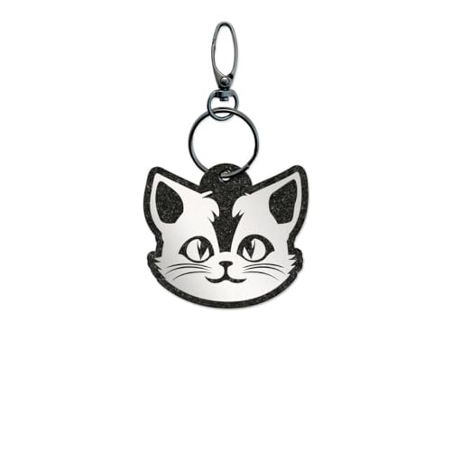 Reflexy Katze Reflektoranhänger - Recycling-Filz Fußgängerreflektor Reflektor-Anhänger Katze Katzen Hauskatze Mieze Stubentiger Miezekatze Haustieger Kater Katzenpfote Haustier Elegant von Reflexy