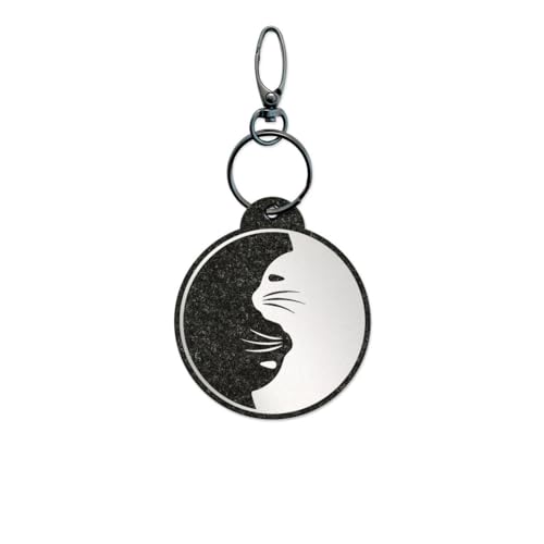 Reflexy Yin Yang Katzen-Motiv Reflektoranhänger - Recycling-Filz Fußgängerreflektor Reflektor-Anhänger Katze Kätzchen Kater Haustier Yin Yang Jing Jang China Chinesische Philosophie Entgegengesetzt von Reflexy