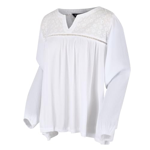 Regatta Damen Calixta Shirt aus Viskose und Baumwolle Blouse, Weiß, S von Regatta