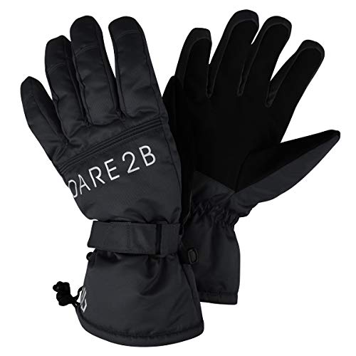 Dare 2b Herren Worthy Waterproof Breathable Insulated Ski and Snowboard Winter Glove with Adjustable Cuffs Handschuhe Kinder, Schwarz, L von Regatta