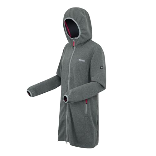 Regatta Bloomfield Fleecejacke für Damen mit verschließbaren Taschen und Einer Kapuze, Farbe:Cloudy Grey, Größe:38 von Regatta