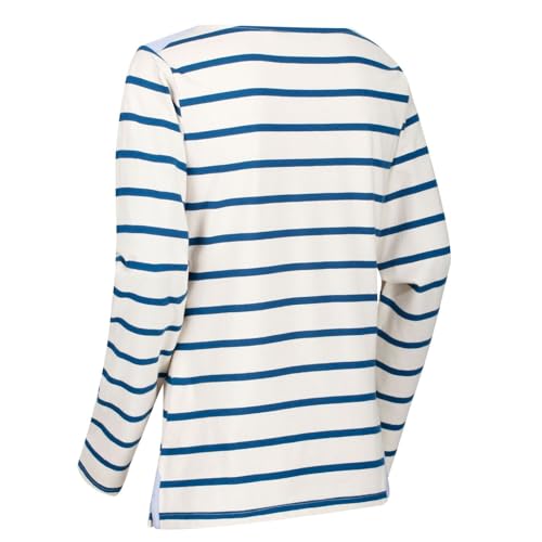 Regatta Damen Flordelis Coolweave Cotton Long Sleeve Printed Jersey Top T-Shirts/Polo-Hemden/Westen, Light Vanilla/Blue Opal, 10 von Regatta