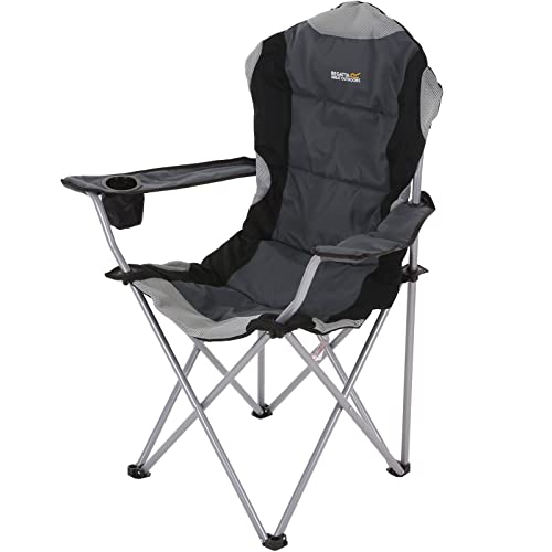 Regatta Great Outdoors Kruza Camping-Stuhl (Einheitsgröße) (Schwarz/Siegelgrün) von Regatta