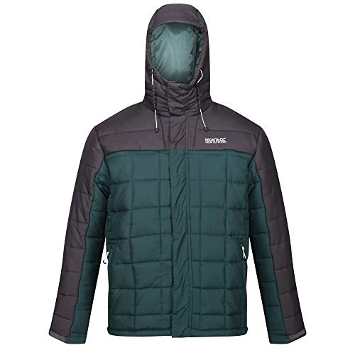 Regatta Herren Nevado IV Water Repellent Insulated Zipped Pockets Hooded Quilted Jacket Jacke, Deeppine/Asche, XXL von Regatta