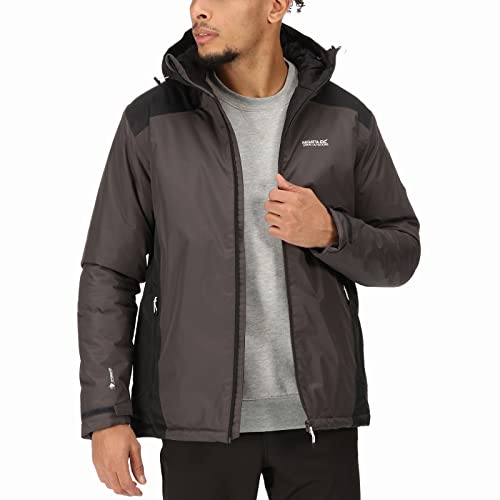 Regatta Herren Technique imperméable et isolante Thermo-Guard THORNRIDGE II Veste à Capuche wasserdichte isolierte Jacken, Ash/Schwarz, FR : 3XL (Taille Fabricant : XXXL) von Regatta
