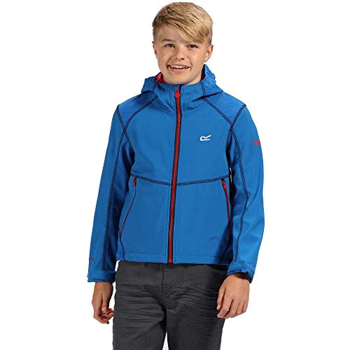 Regatta Kinder Acidity Iii Lightweight Water Repellent and Wind Resistant Hooded Jacket Softshell, Oxford-Blau/Marineblau, 3-4 Jahre von Regatta
