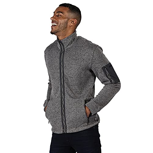 Regatta Men Garret' Full Zip Sleeve Pocket Knit Effect Fleece, Rock/Seal Grey, X-Large von Regatta