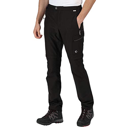 Regatta Men Highton Zip-Off' Active Stretch Walking Regular Length Trousers, Black, 44-Inch von Regatta