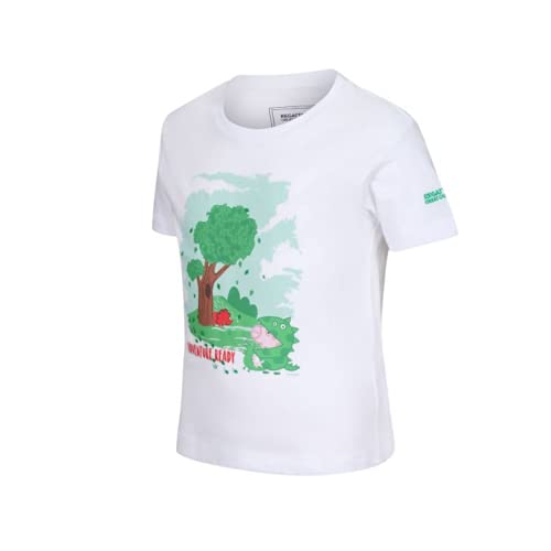 Regatta Unisex-Kinder Peppa Pig T-Shirt aus gemischter Coolweave-Baumwolle mit aufgedrucktem Muster White, 92 EU (18-24 Monate) von Regatta