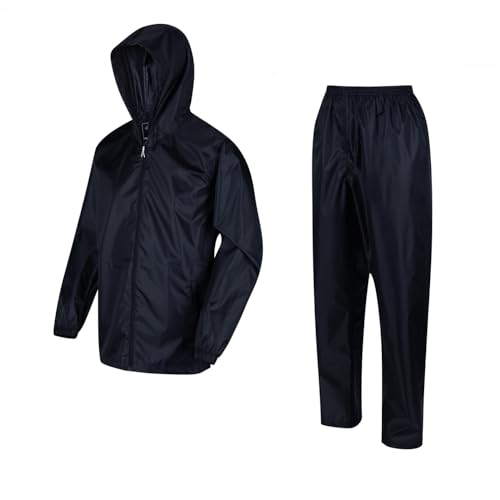 Regatta Unisex Packaway Waterproof & Breathable Jacket & Trouser Set with Taped Seams Jacken wasserdichte Shell, Midnight, m von Regatta