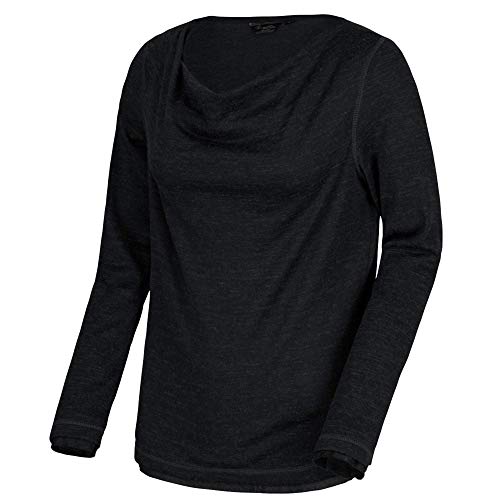 Regatta Women Frayda Langarm-T-Shirt für Damen, mit Wasserfallausschnitt Polos/Vests, Black, Size: 10 von Regatta