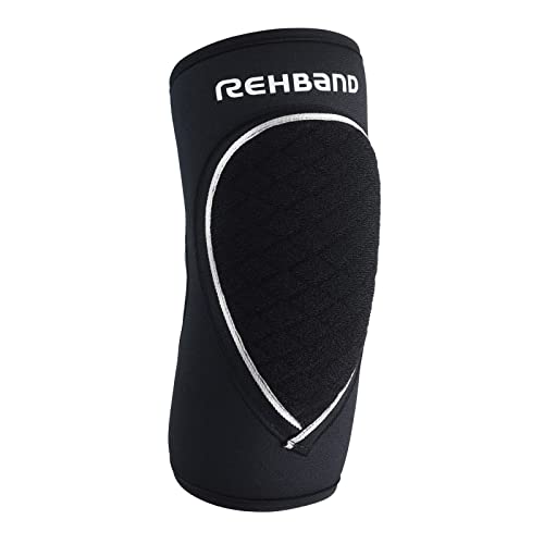 Rehband Ellenbogenschoner Schwarz, Neopren Ellenbogenschutz Handball & Volleyball, Unisex, Farbe:Schwarz, Größe:XXL von Rehband