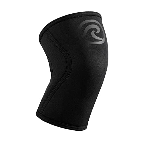 Rehband Kniebandage für Kraftsport & Fitness - Kniebandage 7mm Neopren, flexibel & rutschfest, Knee Sleeve für Männer & Damen, Farbe:Carbon/Schwarz, Größe:XL von Rehband