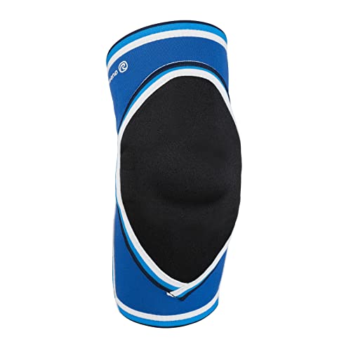 Rehband PRN Ellenbogenbandage, 1 Stück oder 1 Paar, Ellbogenpolster, Handballpolster, Neopren Ellbogenschoner für Handball und Volleyball, Farbe:Blau, Größe:XXL von Rehband